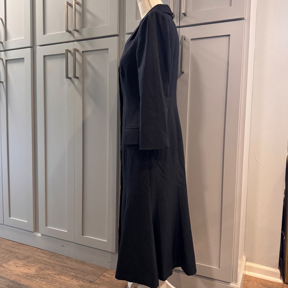 Teri Jon Rickie Freeman Charcoal Gray Button Front Blazer Midi Dress Size 6 - Picture 2 of 6